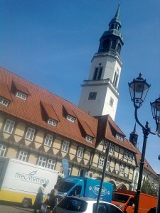 Celle, Fachwerk und Stadtkirchen-Turm