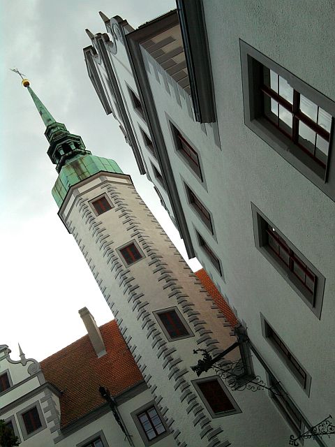 Doberlug, restaurierter Turm des Schlosses