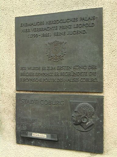 Coburg, Erinnerungstafel für Leopold von Belgien